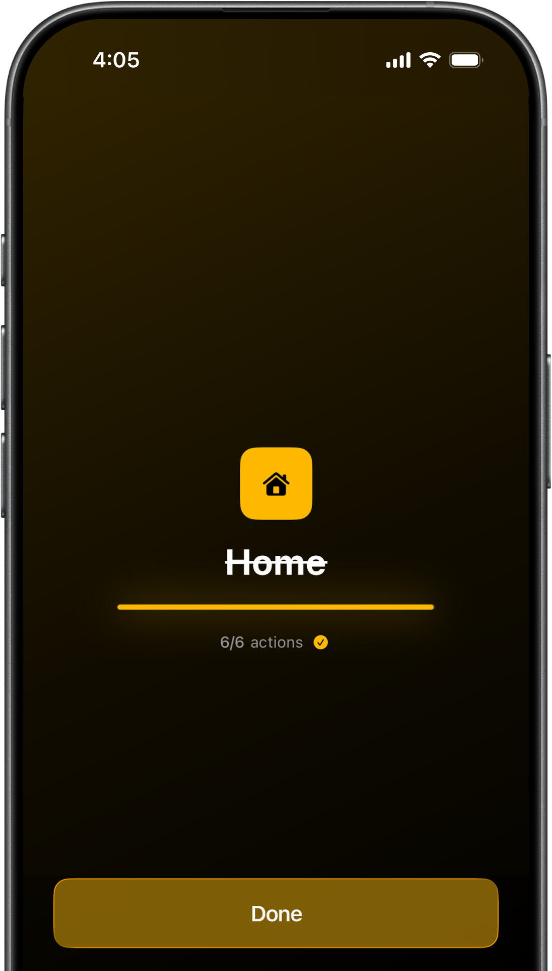 Paranoiq completion screen showing a finished Home checklist